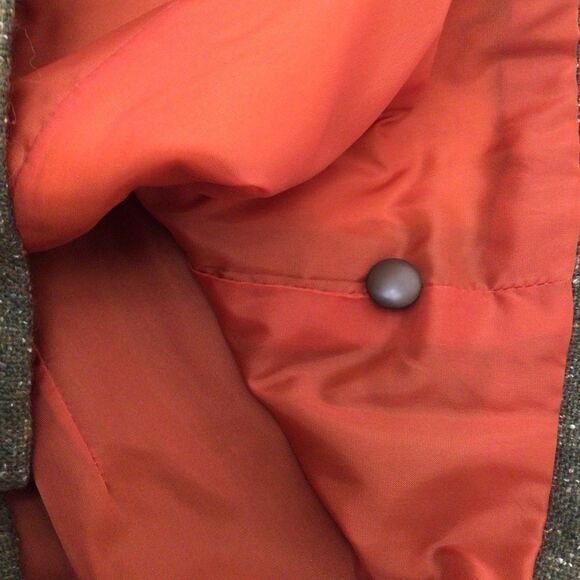 Vintage RTG Collection Zip Up Blazer Wool Blend Green Orange Size 9 - Picture 7 of 15